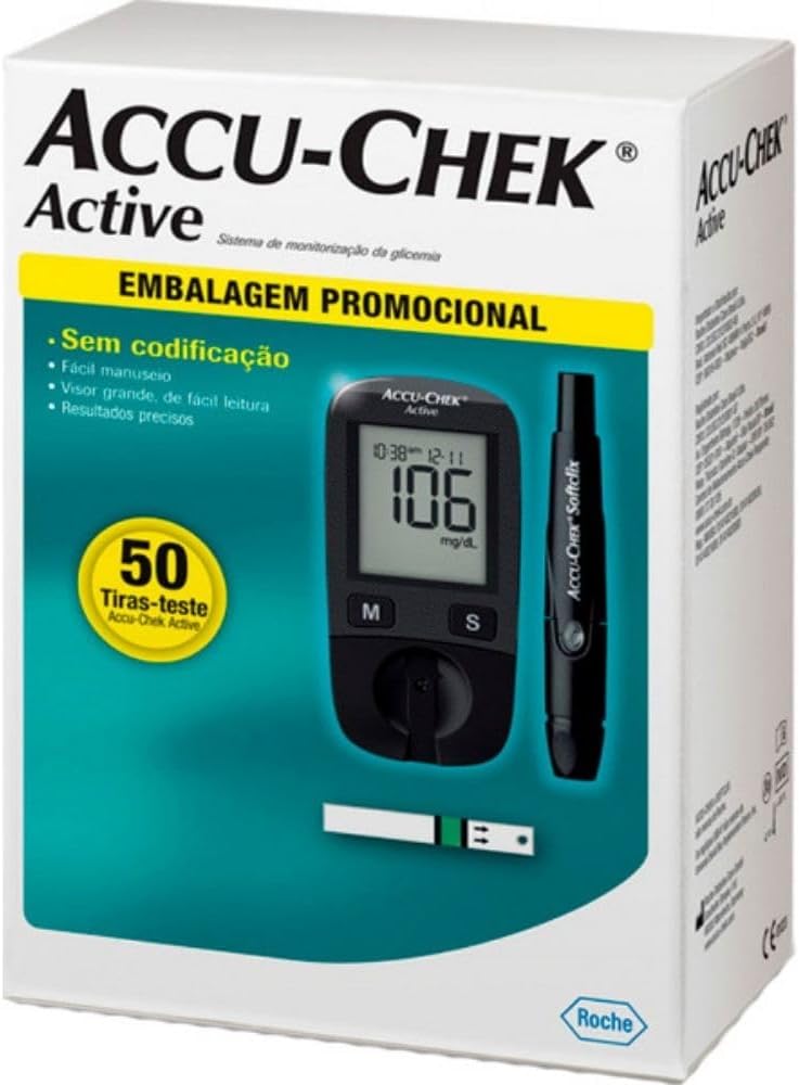 Aparelho de Medir Glicemia Accu-Chek Active com 50 Tiras 1