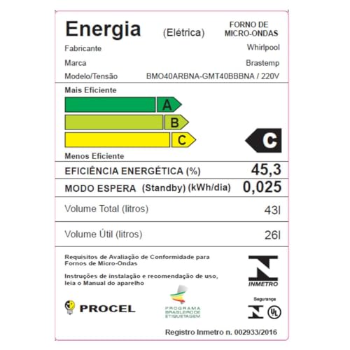 Micro-ondas Brastemp Vitreous de Embutir 40 L Branco com Grill (220 V) 4