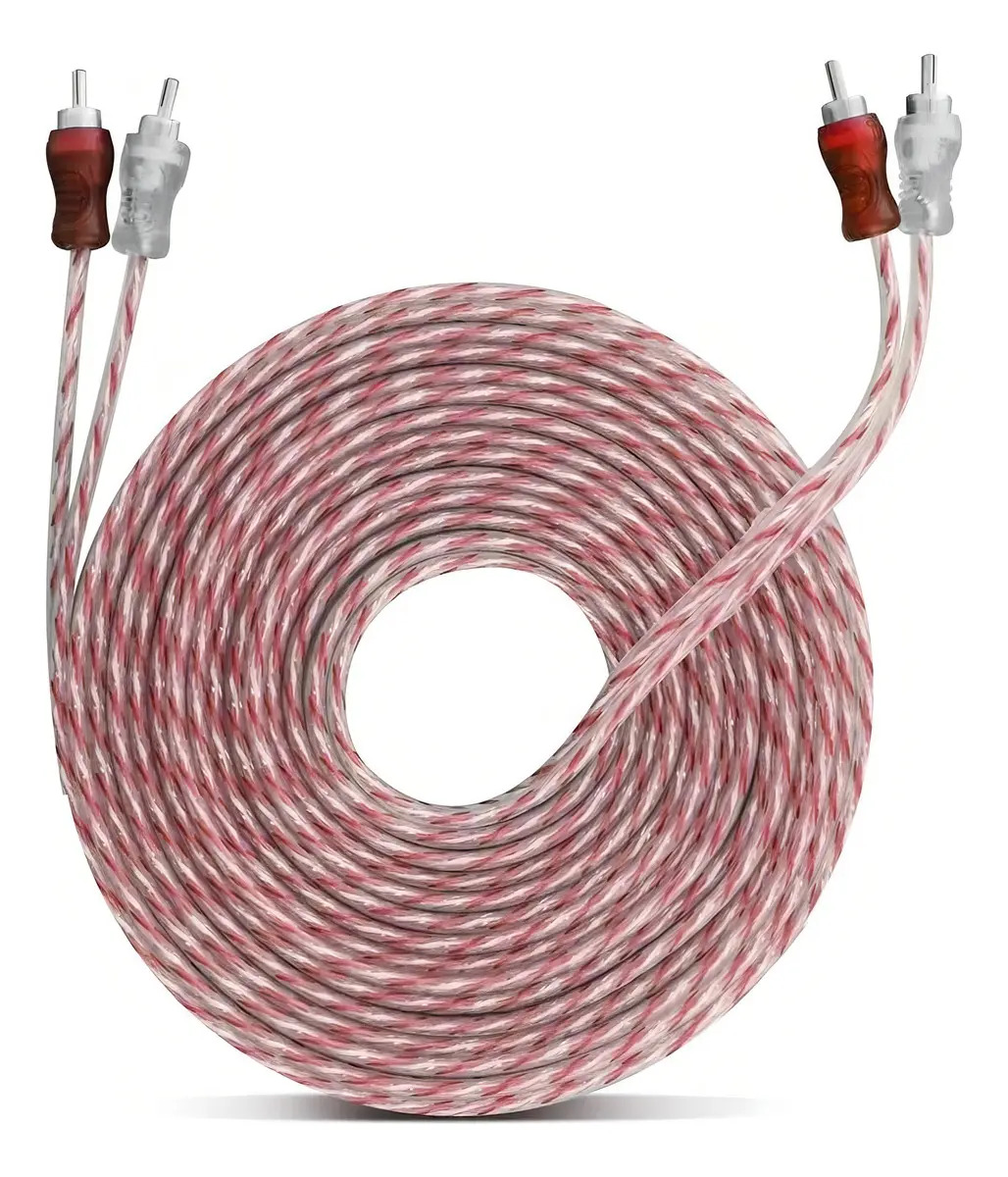 Cabo RCA Injetado Vermelho/Prata Transp 4 mm 5 m Svart 1