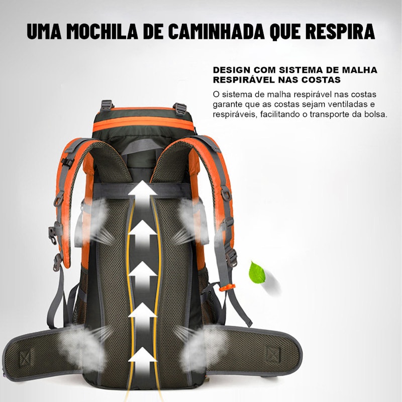 Mochila Impermeável Trilha Camping Viagem Reforçada 65 + 5 L Joyfox 3