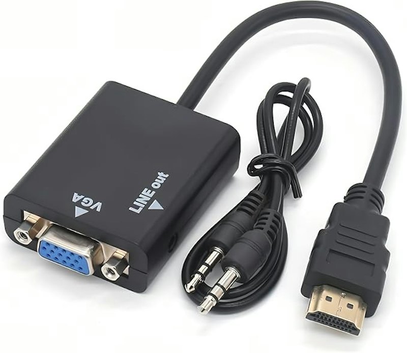 Cabo Conversor Adaptador HDMI para VGA com Saída de Áudio e Cabo P2 1