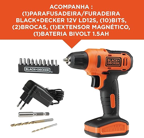 Parafusadeira e Furadeira 3/8" 10 mm 12 V Íon de Lítio 4