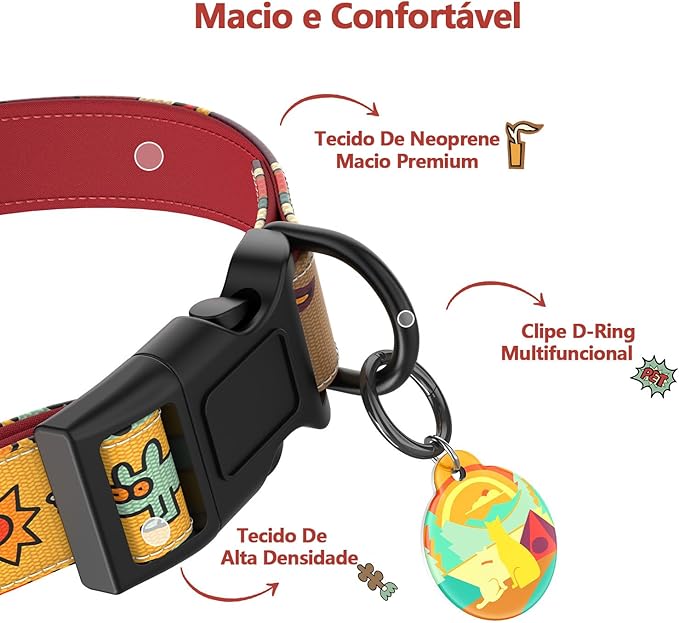 Coleira para Cães Time Series com Tag de Identificação QR 5