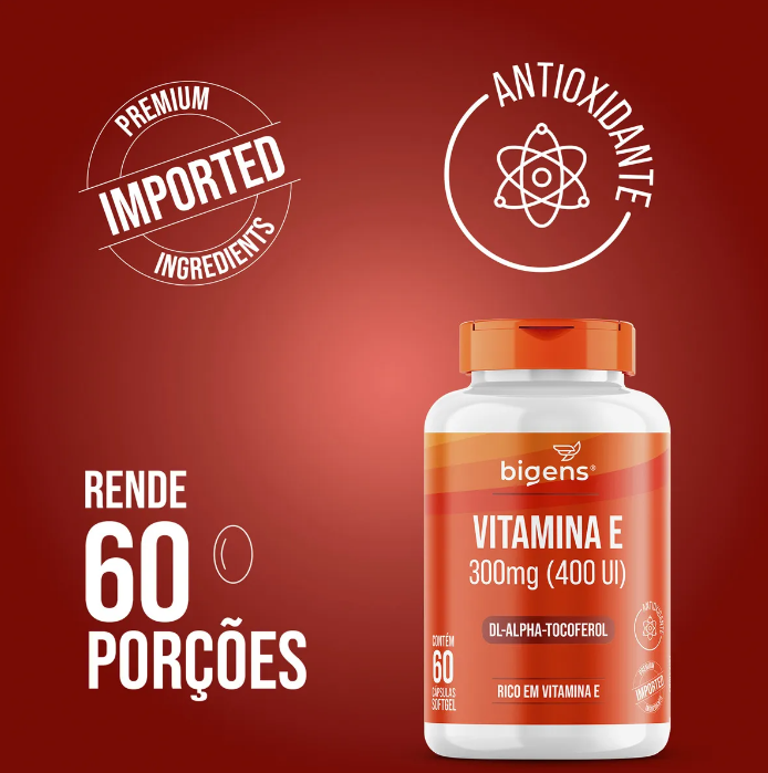 Vitamina E 300 mg (400 UI) DL-alpha-Tocoferol 60 Cápsulas Softgel 3