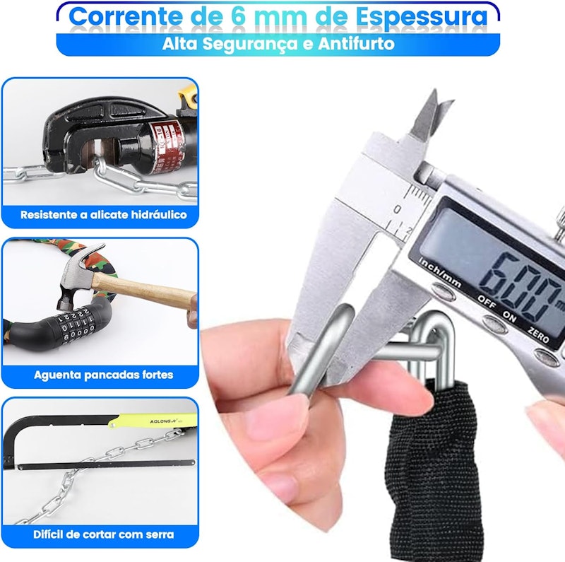 Cadeado Corrente para Bicicleta Solviva 3