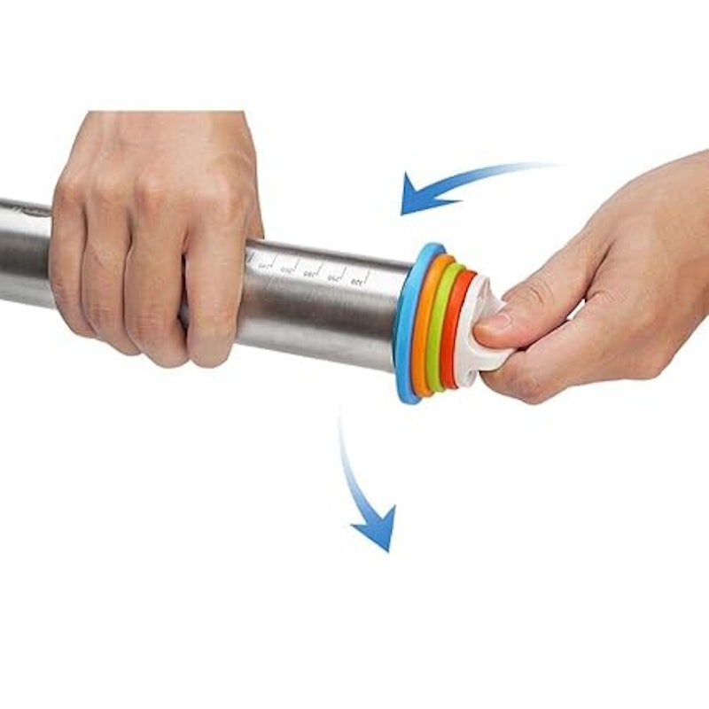 Rolo p/Massas em Aço Inox e Reguladores de Plástico 4