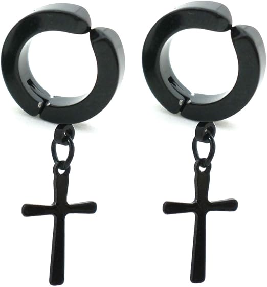 Brinco Argola Lisa Articulada com Cruz 2