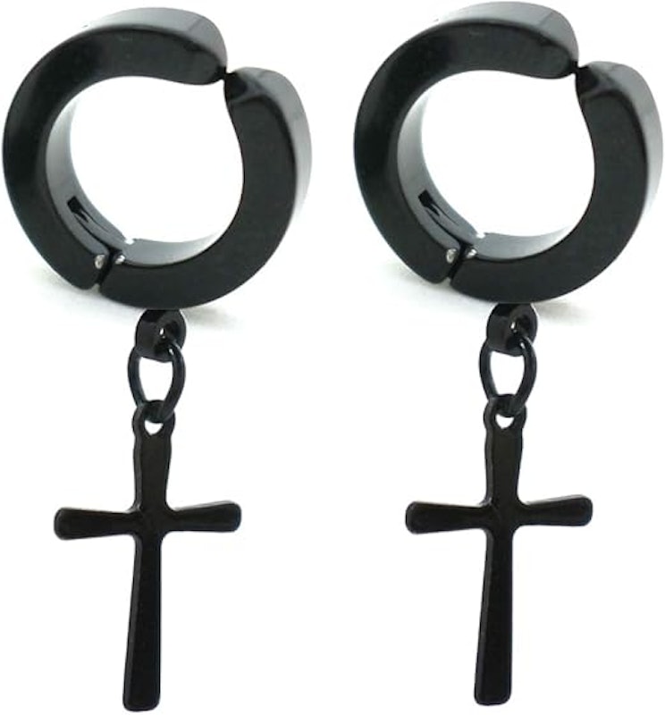Brinco Argola Lisa Articulada com Cruz 2
