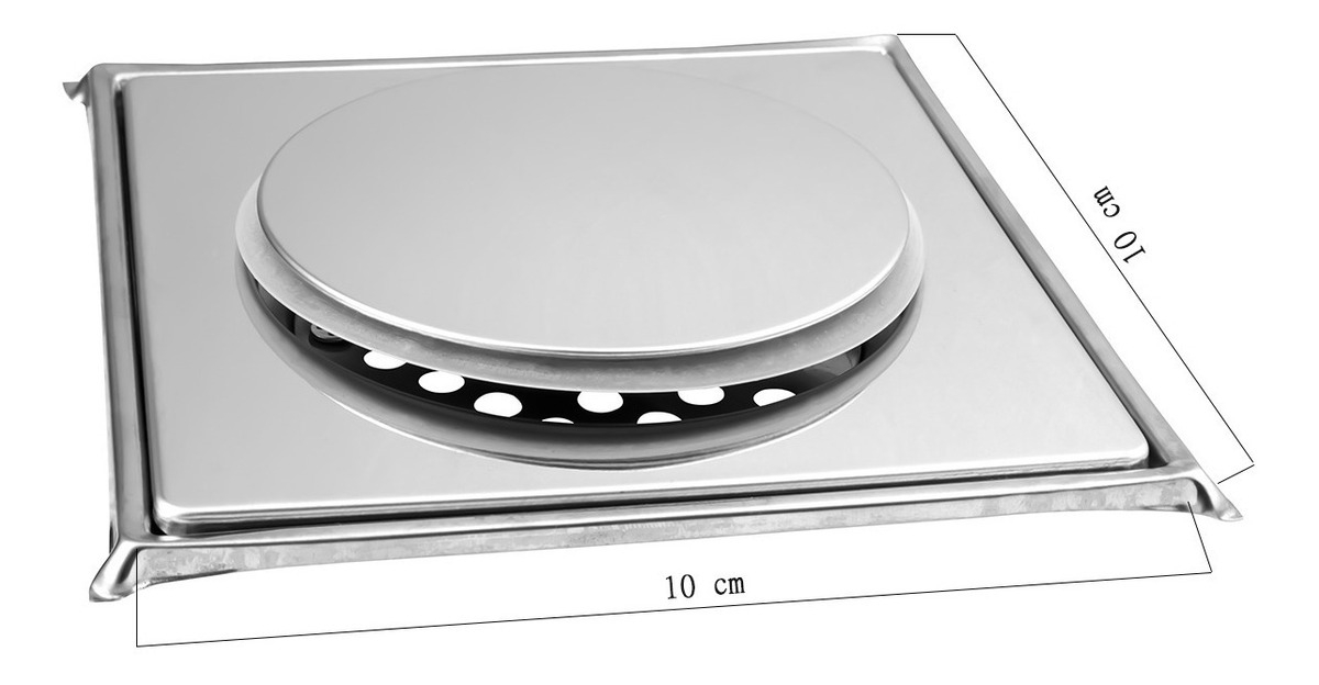 Ralo Click Quadrado em Metal Cromado 3
