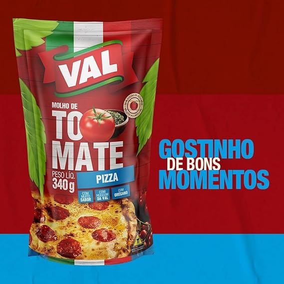 Molho de Tomate Pizza Val Sachê 300g 2