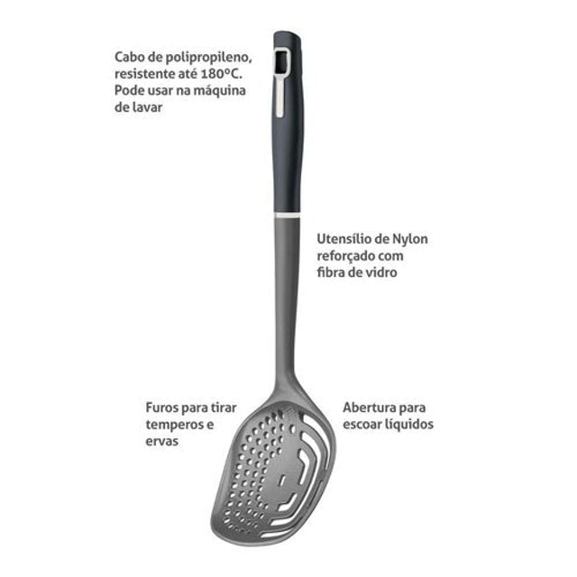 Espumadeira Verano Nylon Cinza Onix 2