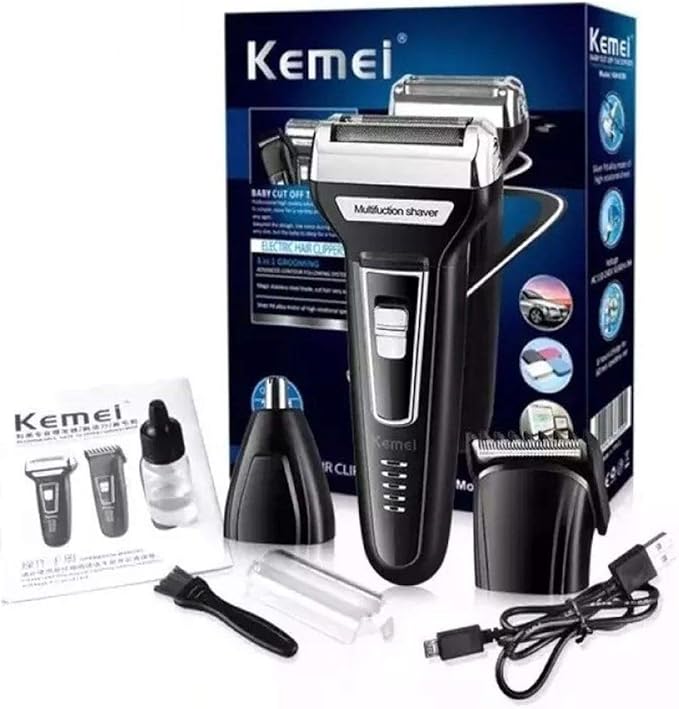 Aparador de Pelos 3 em 1 Profissional Kemei 2