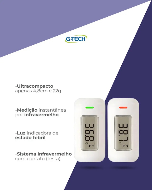 Termômetro Infravermelho Ultracompacto de Testa G-Tech Go! 3