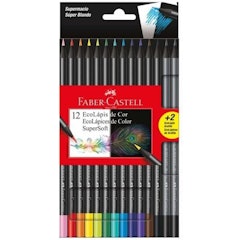 Lápis de Cor EcoLápis SuperSoft 12 Cores com 2 EcoLápis Grafite