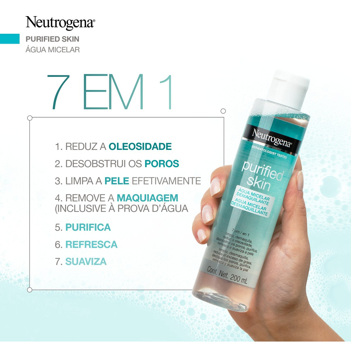 Água Micelar Demaquilante Purified Skin 3
