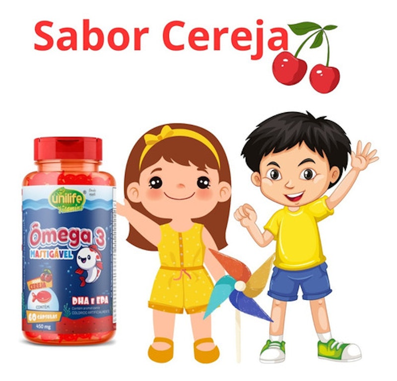 Ômega 3 Mastigável Sabor Cereja em Cápsulas 3