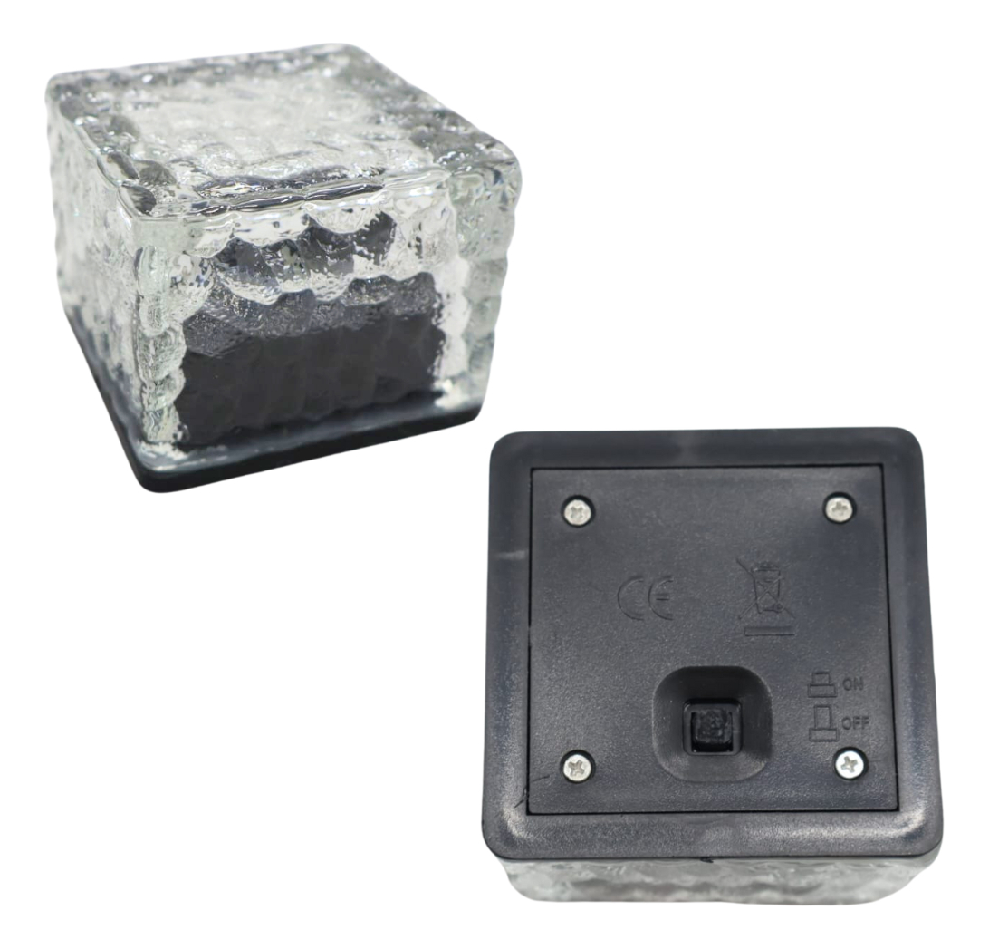 Kit 2 Luminária Solar Externa Jardim Cubo de Gelo 2