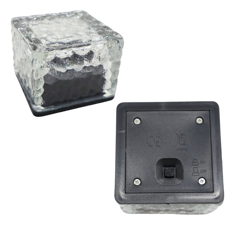 Kit 2 Luminária Solar Externa Jardim Cubo de Gelo 2