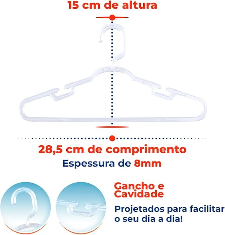 Kit 30 Cabides Infantis Reforçado 2