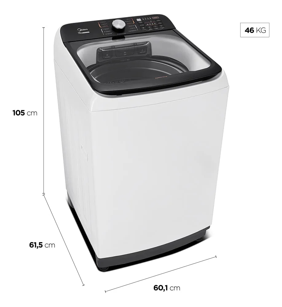 Máquina de Lavar 15 Kg Wave Agitator Branca Midea 4