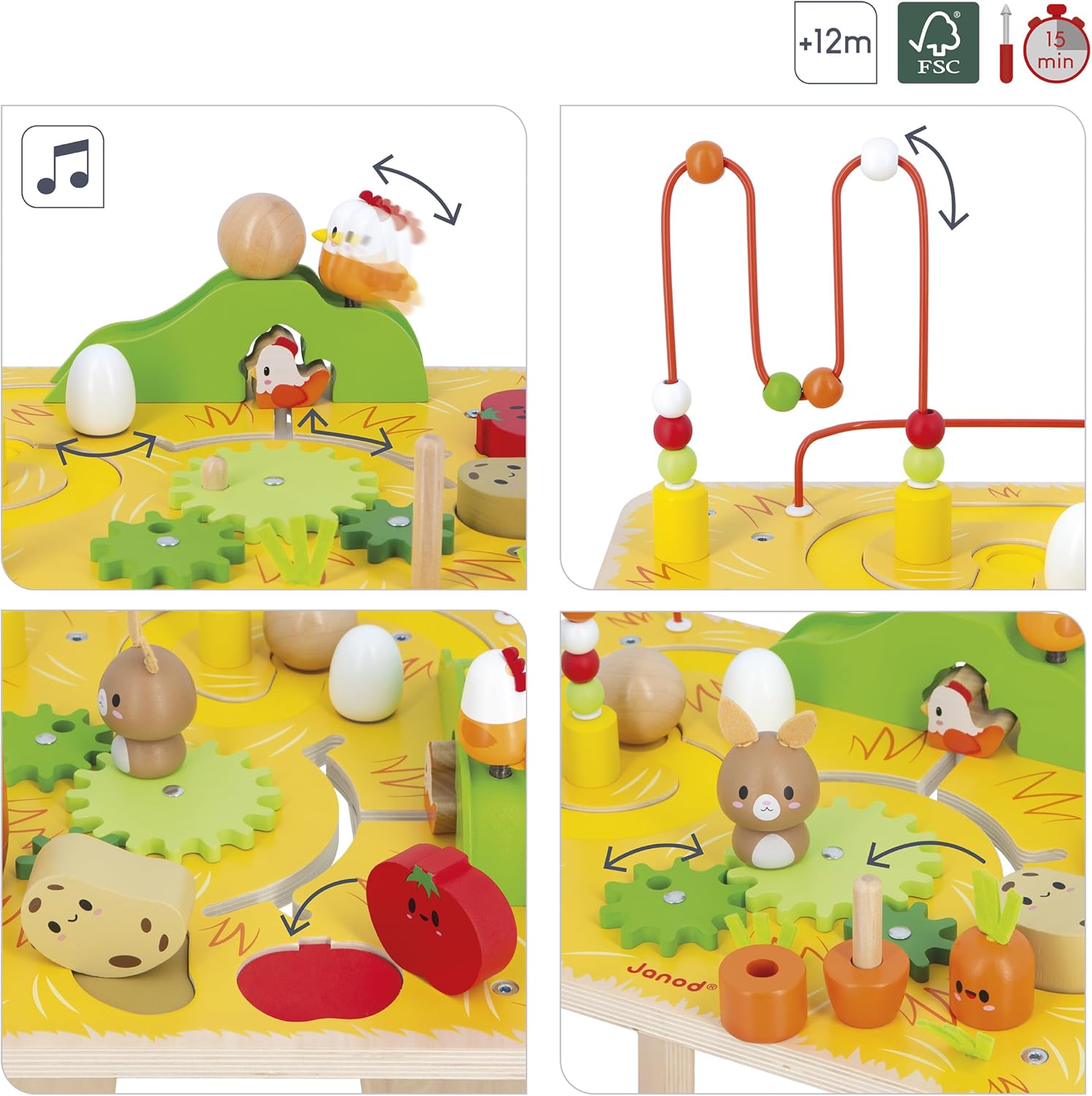 Mesa de Atividades de Madeira Fazendinha Janod 4