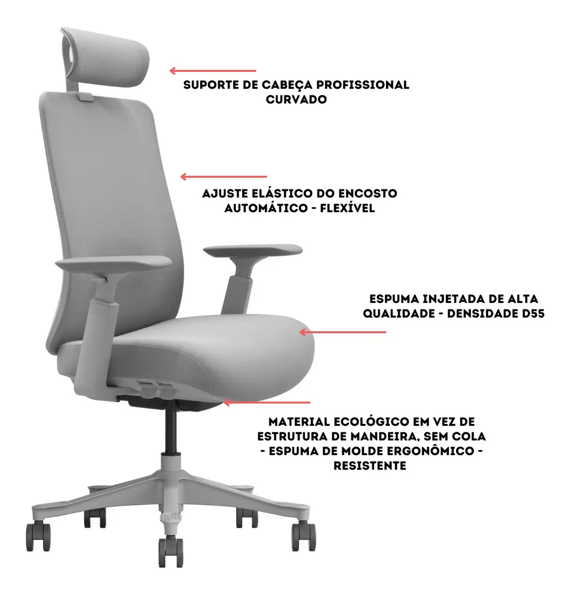 Cadeira de Escritório V1 Connect Ergonômica 3