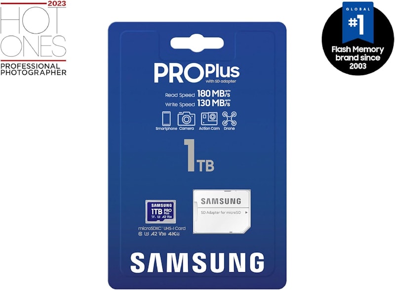 Cartão microSDXC PRO Plus 1 TB UHS-I + Adaptador Samsung 3