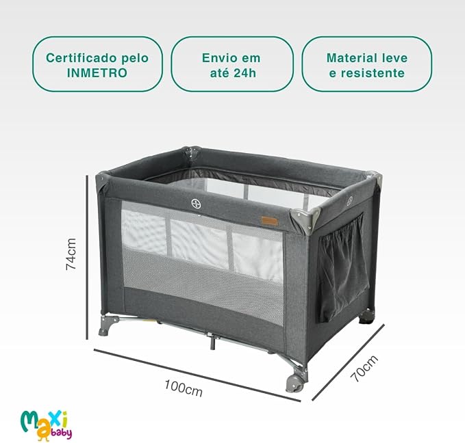 Berço Portátil Infantil Cercado 0-15 kg Lazy 5