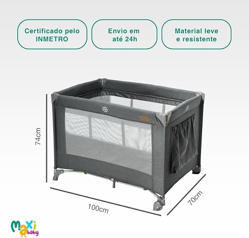 Berço Portátil Infantil Cercado 0-15 kg Lazy 5