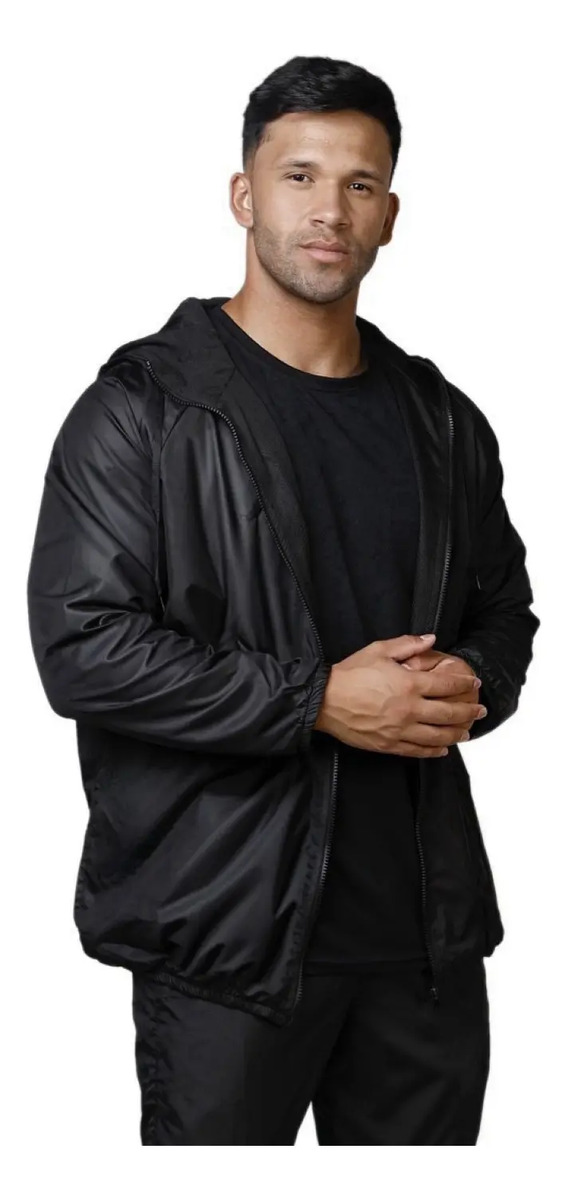 Jaqueta Corta-Vento Masculina Esporte Leve com Capuz 1