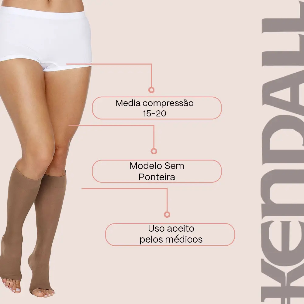 Meia Kendall 3/4 15-20 mmhg sem Ponteira 5
