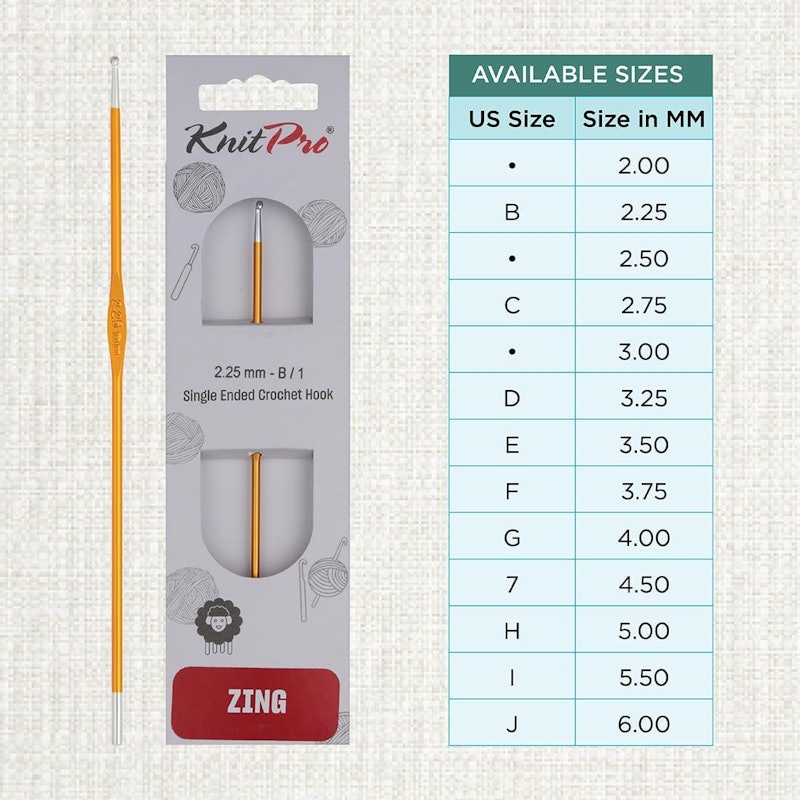 Agulha de Crochê de Ponta Única Zing KnitPro 4