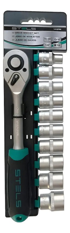 Kit de Chave Catraca e Soquetes 1/2 11 Peças Stels 1