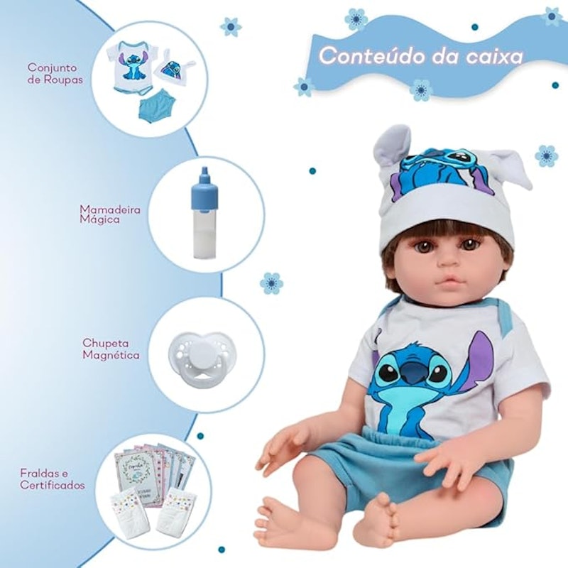 Bebê Reborn Menino com Acessórios Lindo Recém Nascido 2