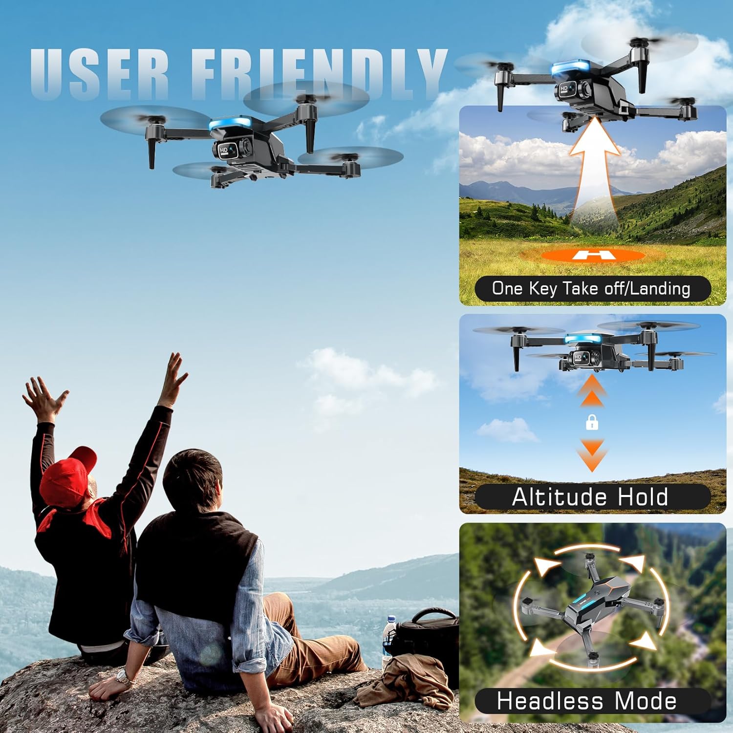 Drone com Câmera Dobrável FPV 1080p Ragpip 5