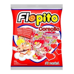 Pirulito Coração Vermelho Flopito