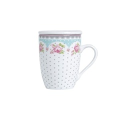 Caneca de Porcelana Super White com Tampa e Filtro Amélia