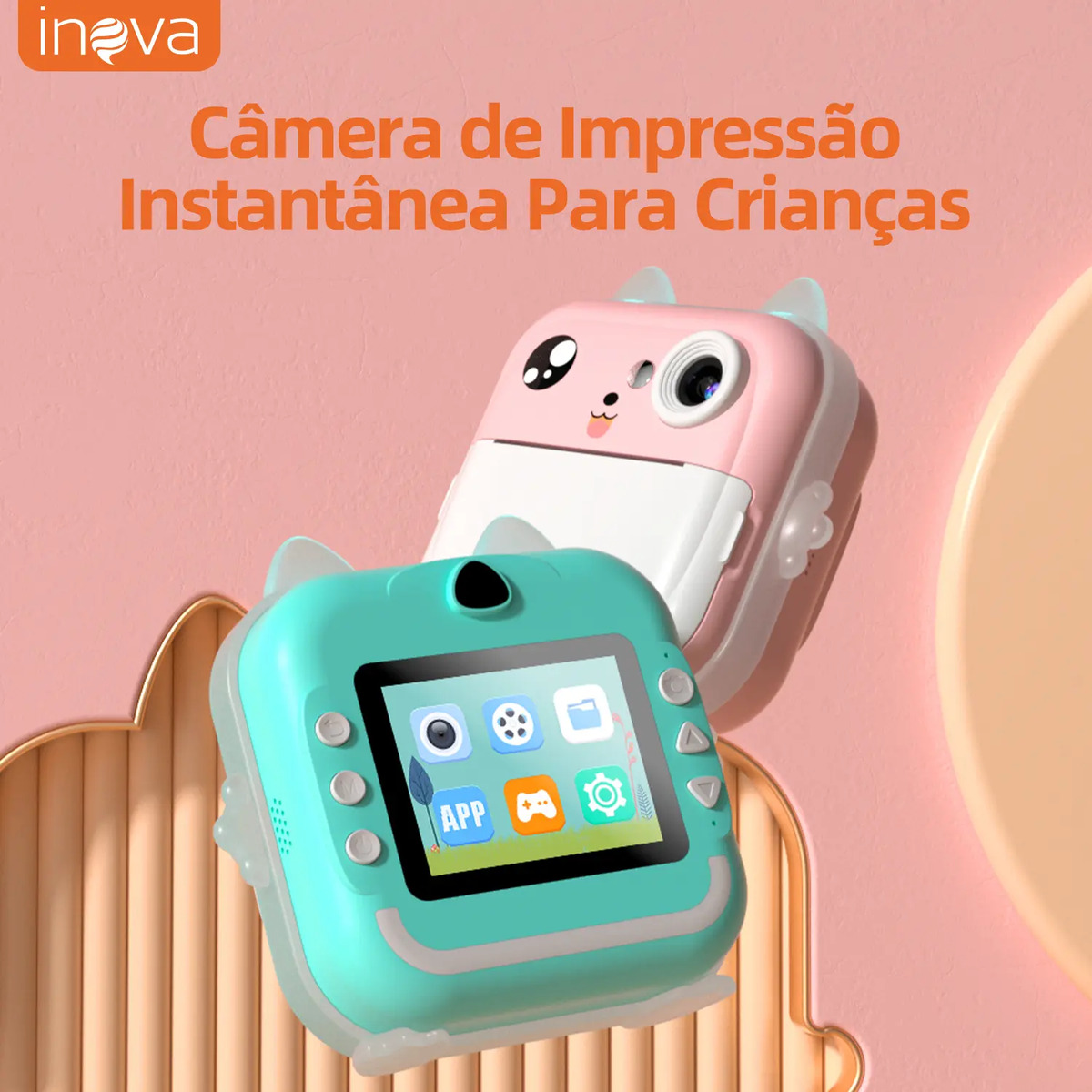 Câmera Digital Infantil Impressão Instantânea 2