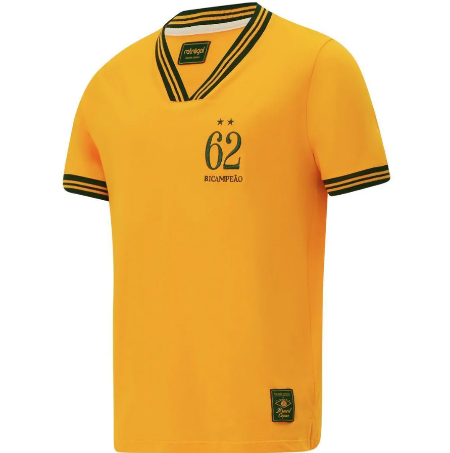 Camisa Brasil Retrô 1962 Amarelo Masculina 5