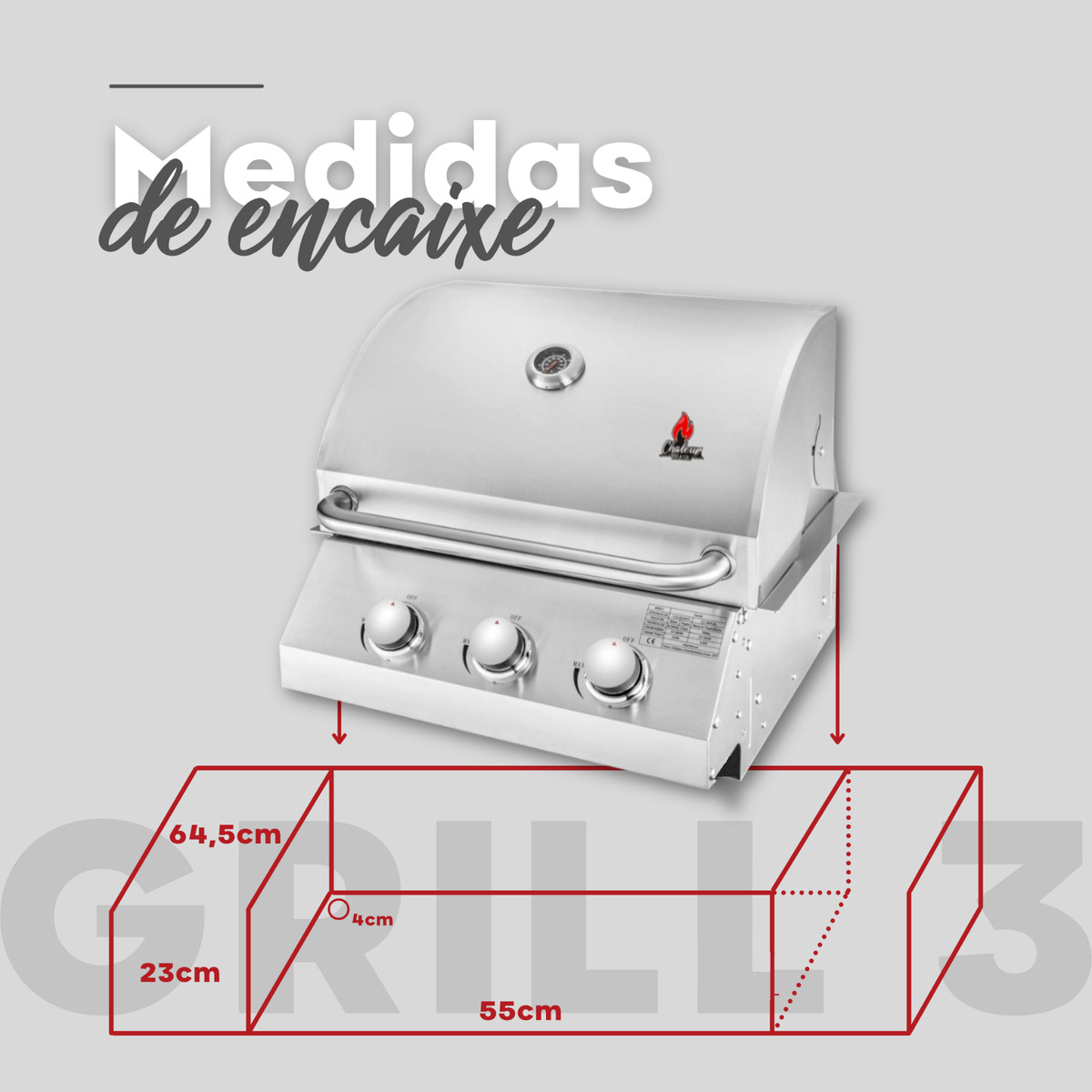 Churrasqueira a Gás de Bancada Chaleur Grill 5