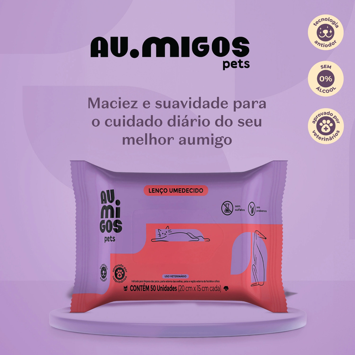Lenço Umedecido Au.Migos Pets 2