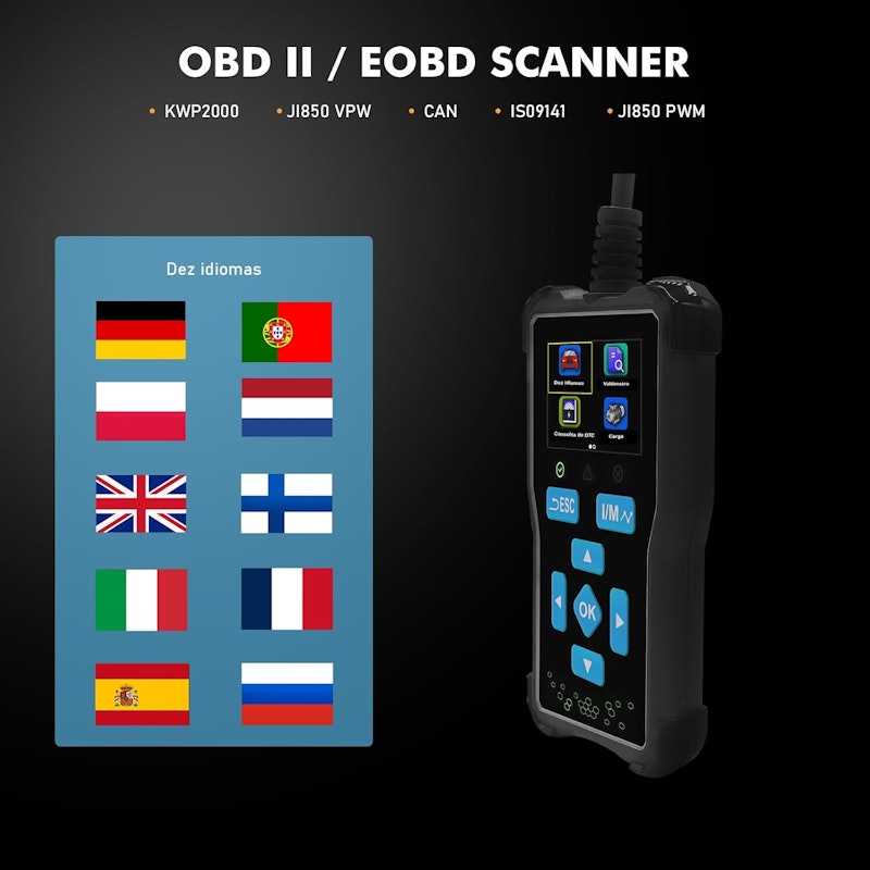 Scanner Automotivo OBD2 Portátil com Tela Coibeu 4