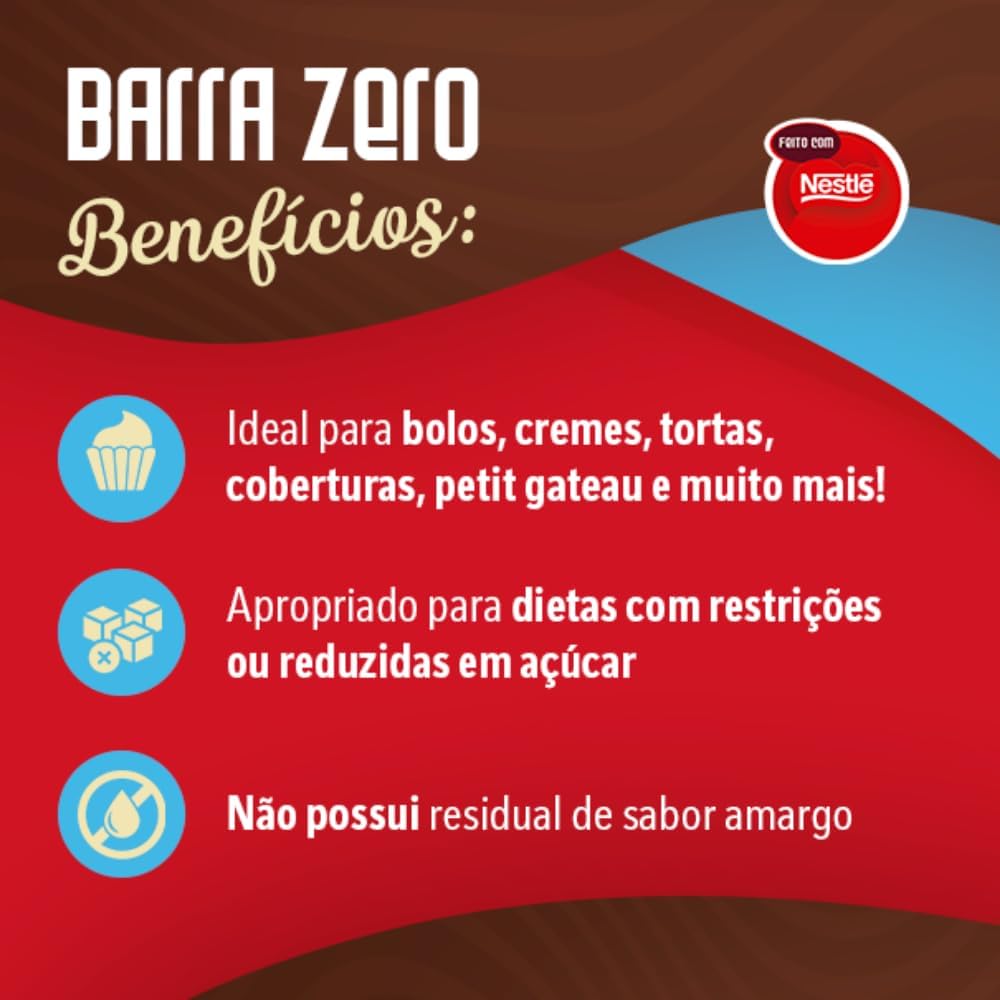 Barra de Chocolate sem Adição de Açúcar NESTLÉ 4