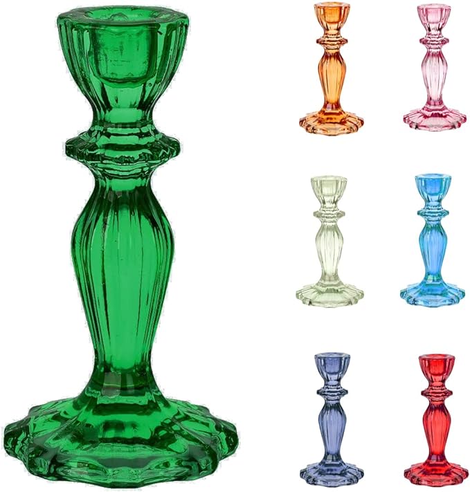 Castiçal de Vidro Verde-Escuro 2