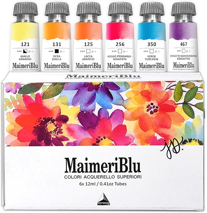 Aquarela Maimeri Blu 6 Cores 1