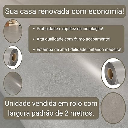 Piso Vinílico em Manta PVC 0,7 mm Liso Fosco 10 m² 3