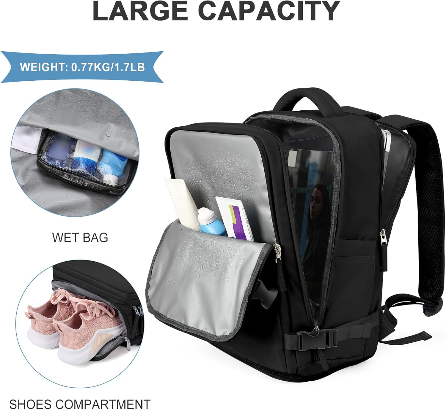 Mochila de Viagem Coowoz Unissex Grande 3