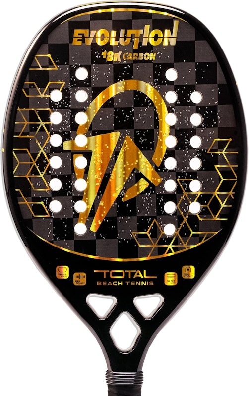 Raquete Beach Tennis Carbono 18k Total Evolution Golden + Capa 5