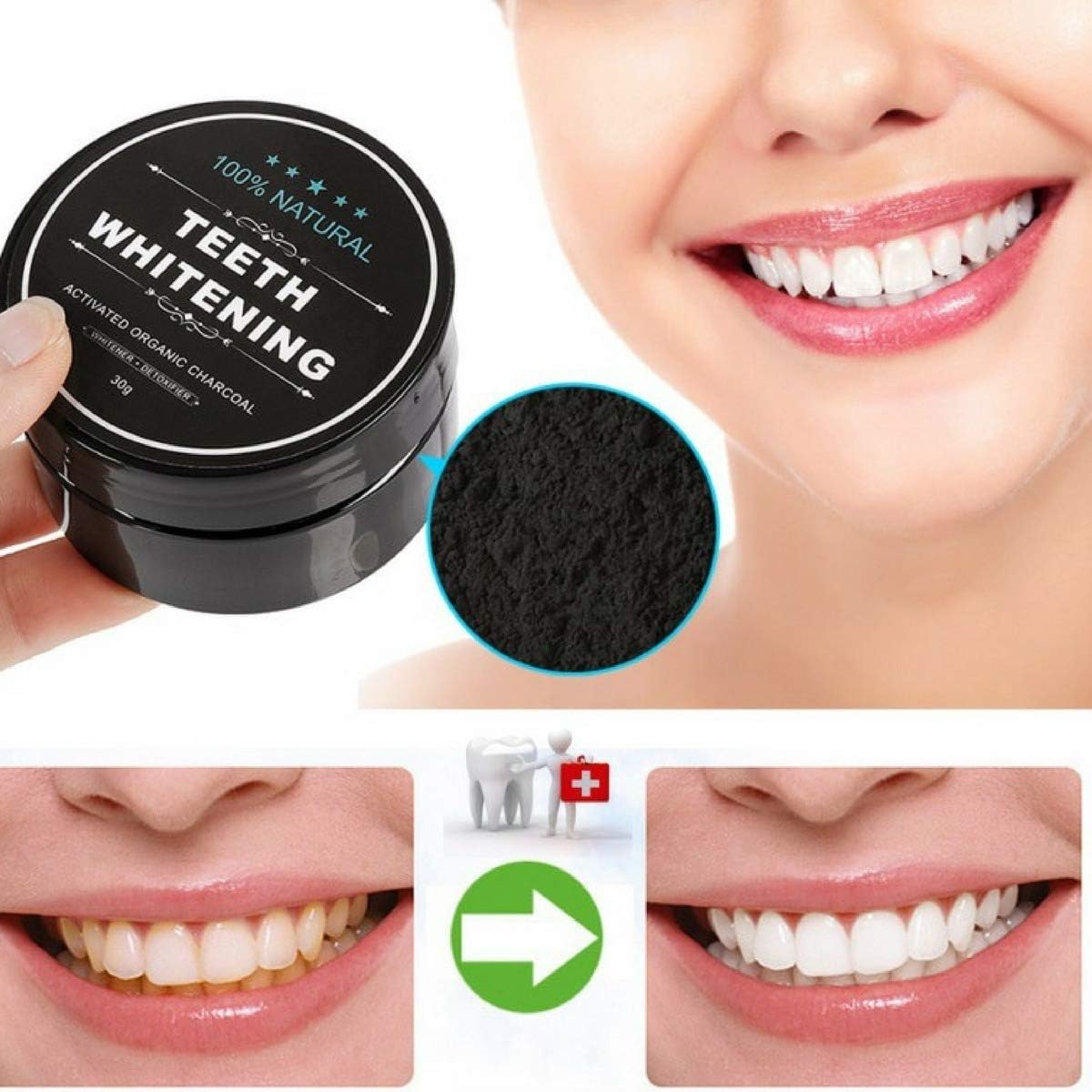 Carvão Ativado em Pó para Dentes Teeth Whitening 3
