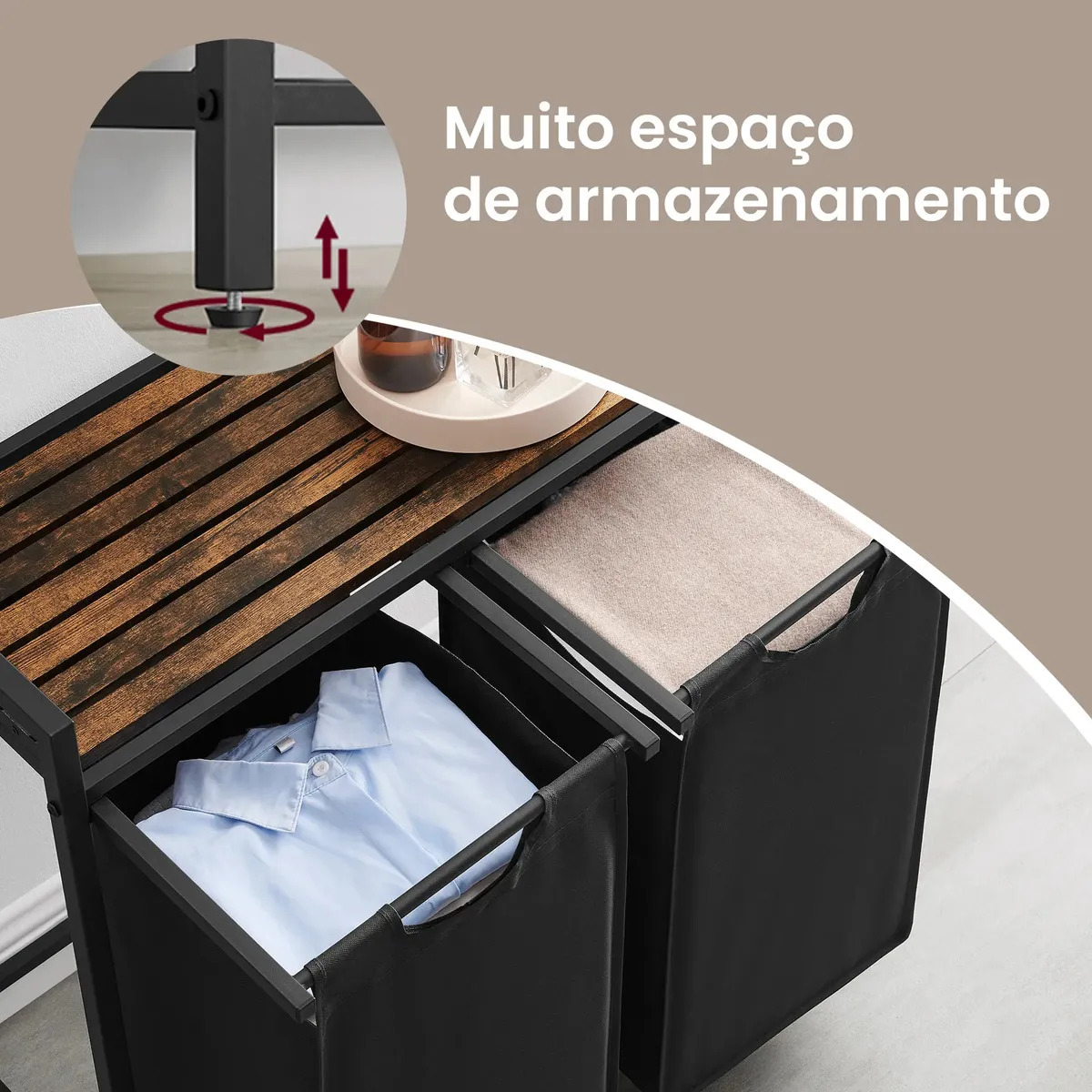 Cesto de Roupa Suja MDF Basculante  5